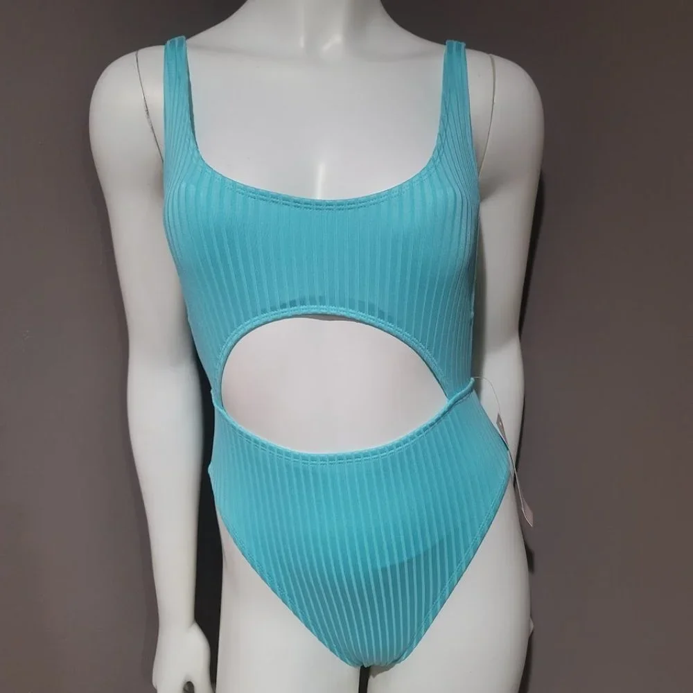 BCBGENERATION Ribbed Cutout One-Piece Swimsuit - Picture 2 of 7
